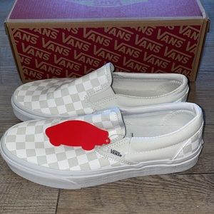 White checkered Vans